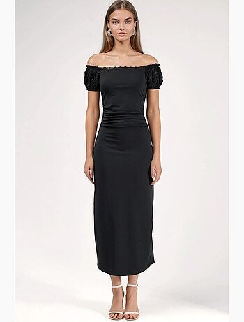 Robe midi bustier avec détails en dentelle hiccup