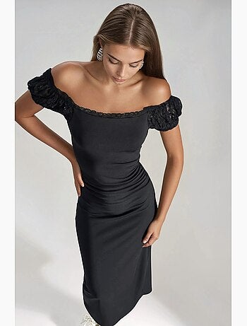 Robe midi bustier avec détails en dentelle hiccup