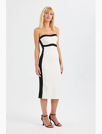 Robe midi bustier color block hiccup