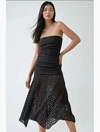 Robe midi bustier en dentelle hiccup