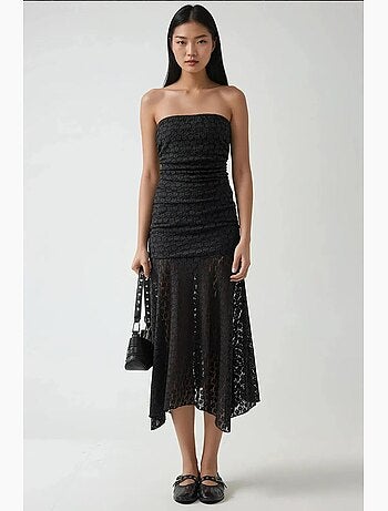 Robe midi bustier en dentelle hiccup