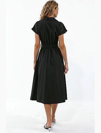 Robe midi cache-cœur ceinturée busem
