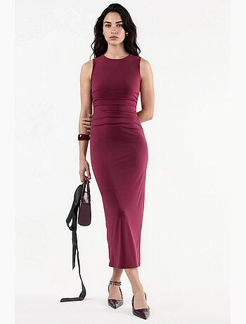 Robe midi cintrée à col rond hiccup
