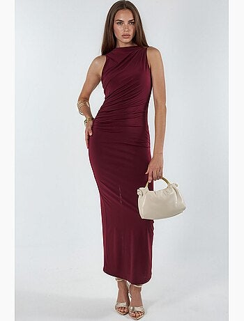 Robe midi cintrée à col rond hiccup