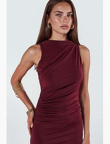 Robe midi cintrée à col rond hiccup