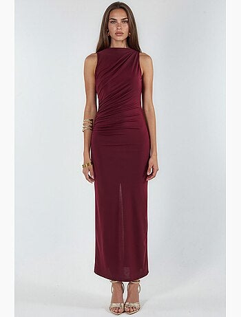 Robe midi cintrée à col rond hiccup