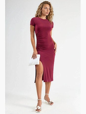 Robe midi cintrée à col rond hiccup