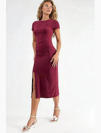 Robe midi cintrée à col rond hiccup