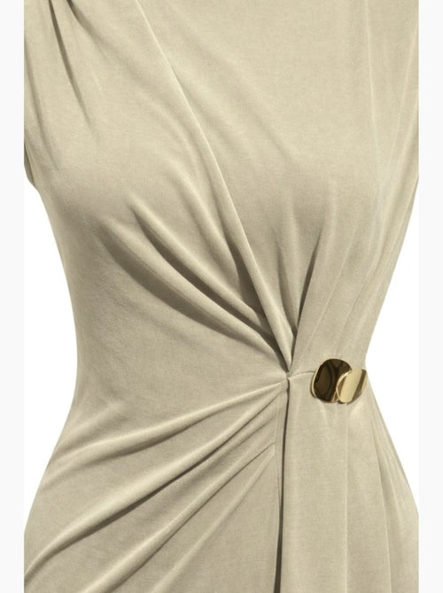 Robe midi cintrée à col rond mixray - Kiabi Robe midi cintrée à col rond mixray - Kiabi