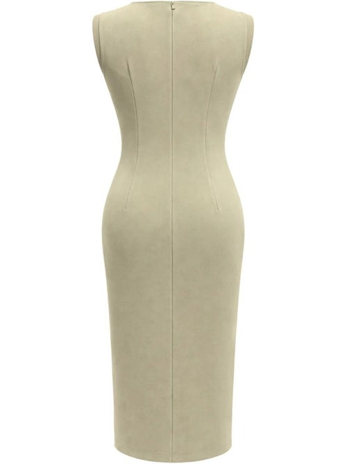 Robe midi cintrée à col rond mixray - Kiabi Robe midi cintrée à col rond mixray - Kiabi