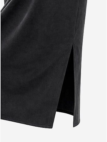 Robe midi cintrée à col rond mixray