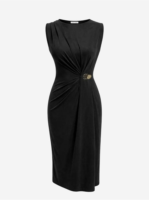 Robe midi cintrée à col rond mixray - Kiabi Robe midi cintrée à col rond mixray - Kiabi
