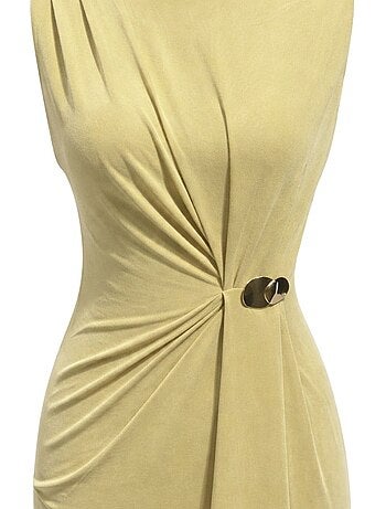 Robe midi cintrée à col rond mixray