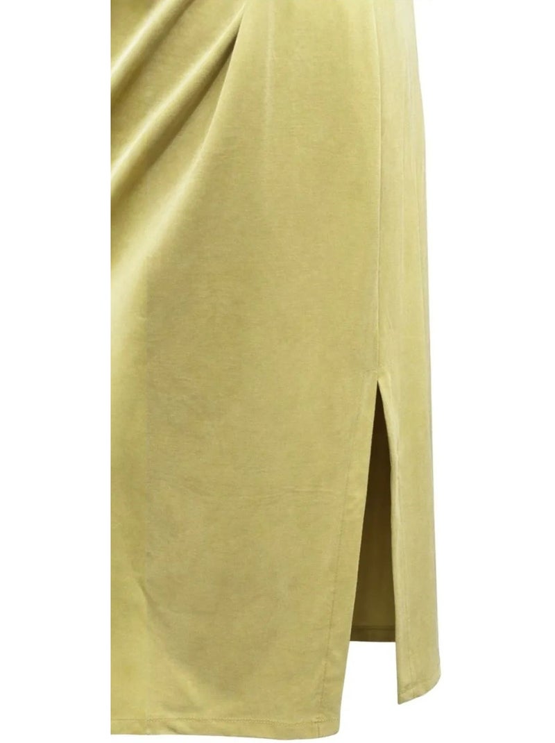 Robe midi cintrée à col rond mixray Vert kaki - Kiabi