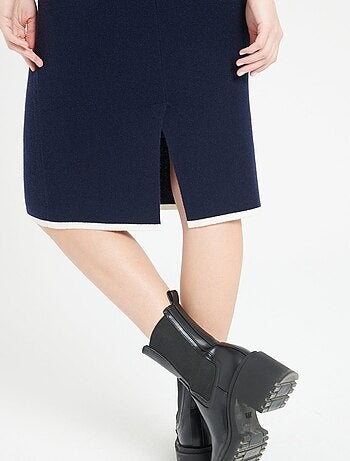 Robe midi col V femme en cachemire - MIA 4