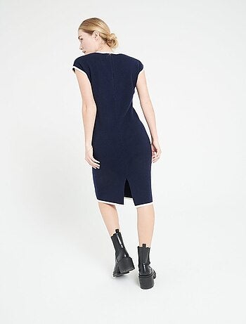 Robe midi col V femme en cachemire - MIA 4