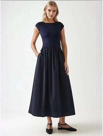 Robe midi contrastée