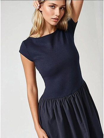 Robe midi contrastée