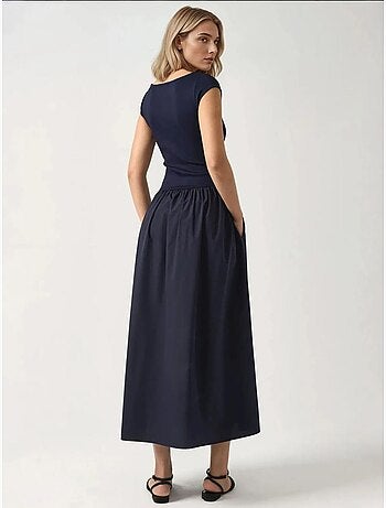 Robe midi contrastée