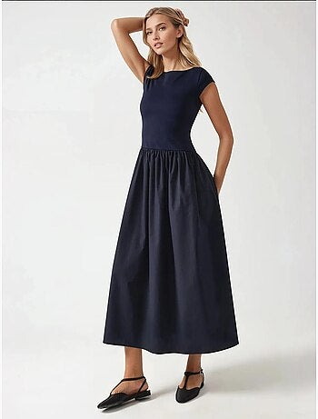 Robe midi contrastée