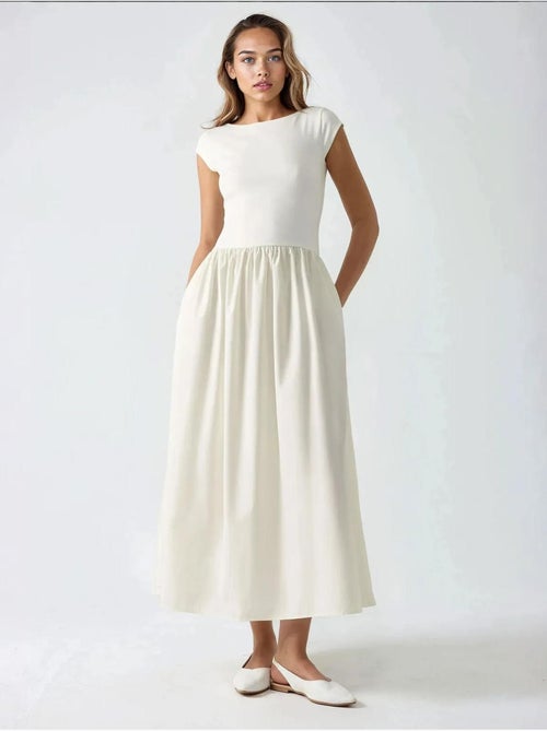 Robe midi contrastée hiccup - Kiabi Robe midi contrastée hiccup - Kiabi