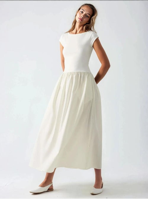 Robe midi contrastée hiccup - Kiabi Robe midi contrastée hiccup - Kiabi