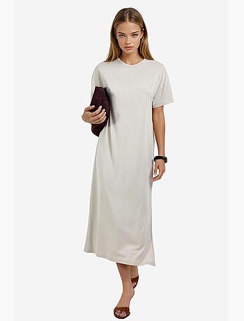 Robe midi côtelée à col rond busem