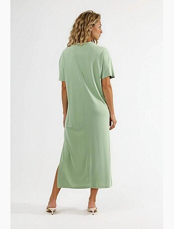 Robe midi côtelée à col rond busem