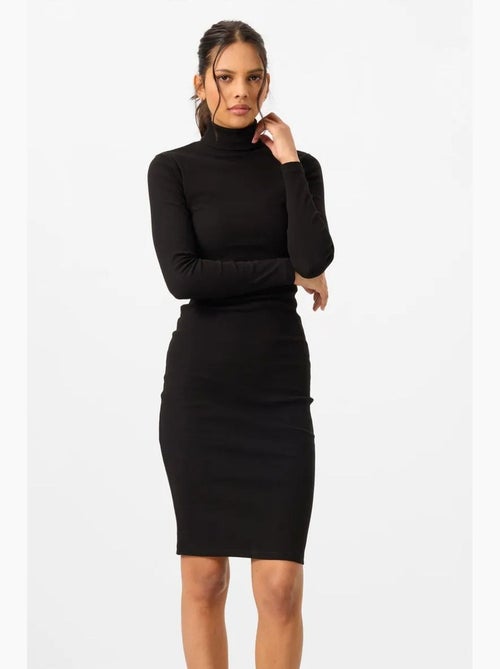 Robe midi côtelée à col roulé tommy - Kiabi