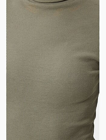 Robe midi côtelée à col roulé tommy