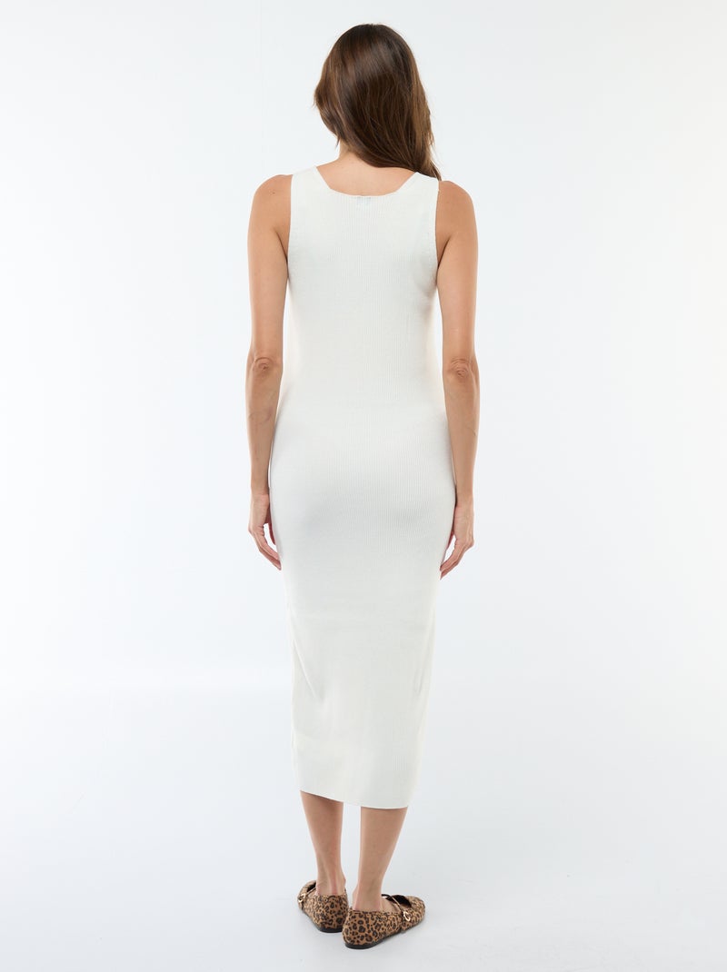 Robe midi côtelée + pull cropped de maternité Blanc - Kiabi