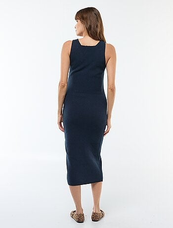 Robe midi côtelée + pull cropped de maternité