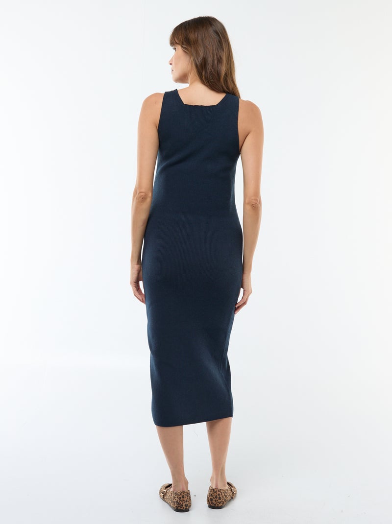 Robe midi côtelée + pull cropped de maternité Bleu - Kiabi