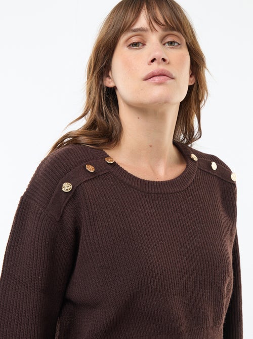 Robe midi côtelée + pull cropped de maternité - Kiabi