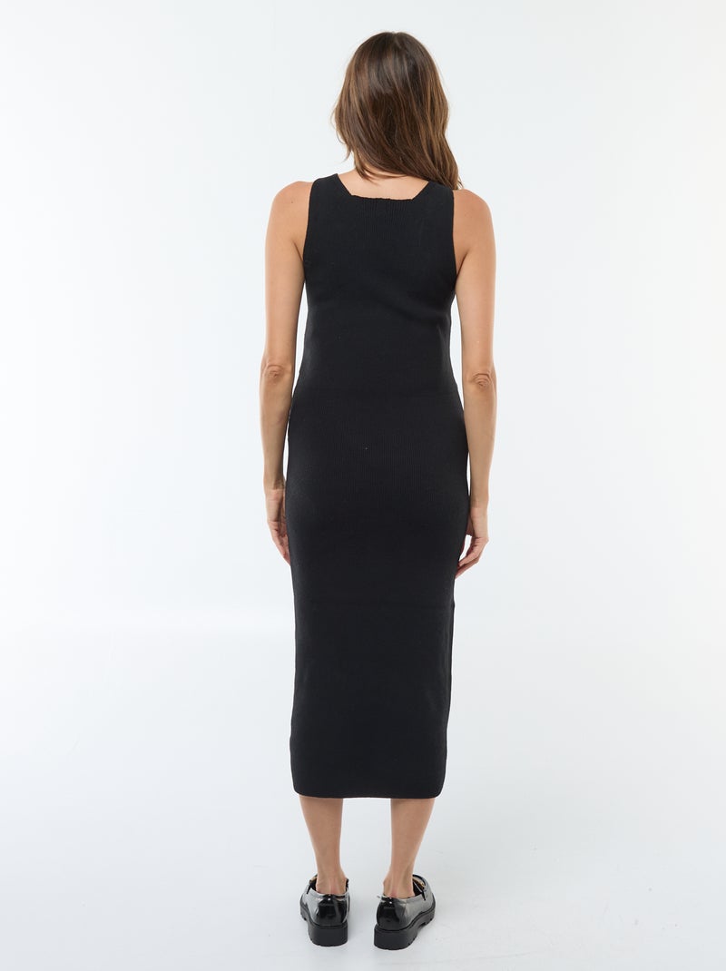 Robe midi côtelée + pull cropped de maternité Noir - Kiabi