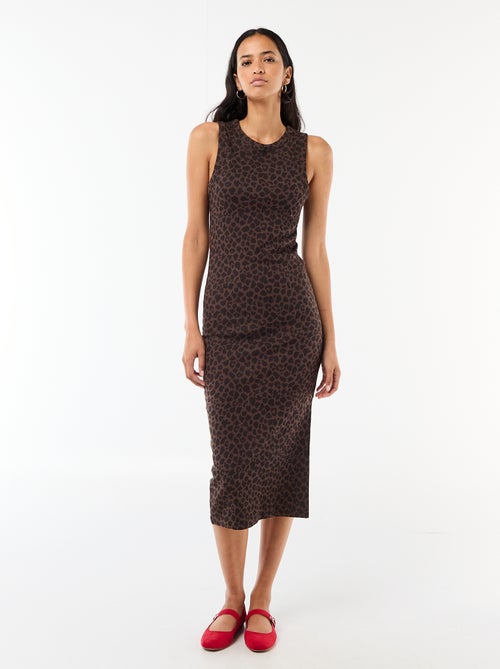 Robe midi côtelée sans manches - Kiabi Robe midi côtelée sans manches - Kiabi