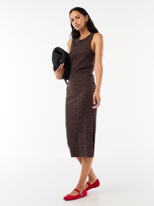 Robe midi côtelée sans manches - Kiabi Robe midi côtelée sans manches - Kiabi