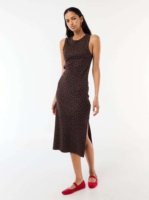 Robe midi côtelée sans manches - Kiabi Robe midi côtelée sans manches - Kiabi