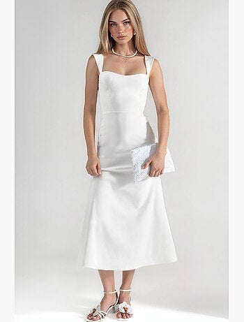 Robe midi coupe a à décolleté cœur hiccup