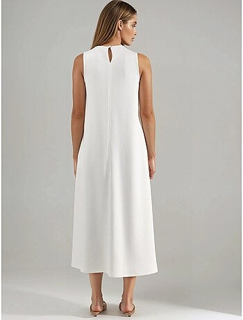 Robe midi coupe décontractée à col rond