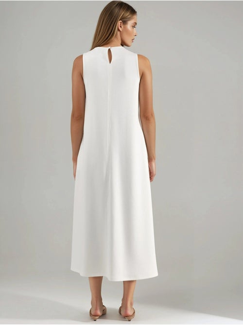 Robe midi coupe décontractée à col rond hiccup - Kiabi Robe midi coupe décontractée à col rond hiccup - Kiabi