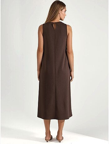 Robe midi coupe décontractée à col rond