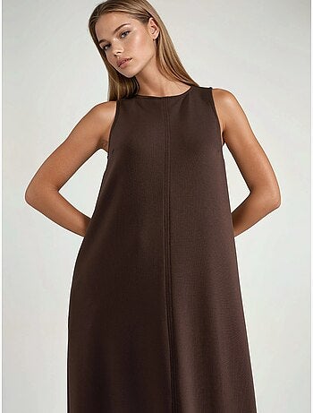 Robe midi coupe décontractée à col rond
