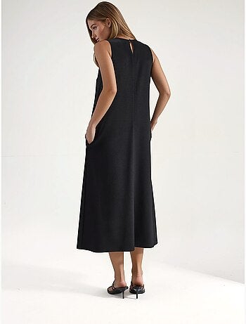 Robe midi coupe décontractée à col rond