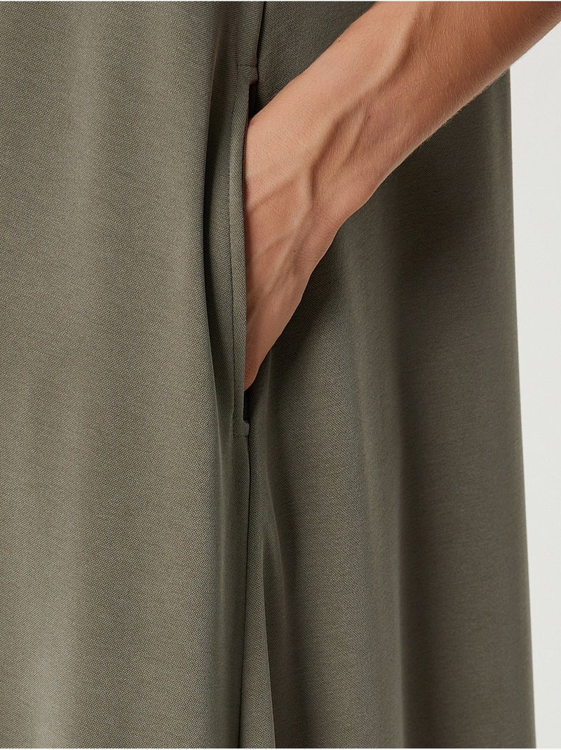 Robe midi décontractée et ample avec poches istanbul Kaki - Kiabi