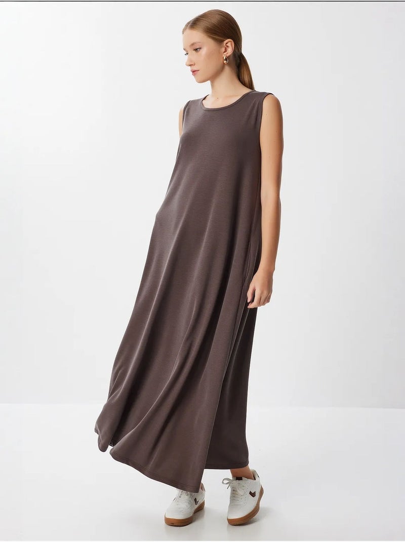 Robe midi décontractée et ample avec poches istanbul Marron chocolat - Kiabi