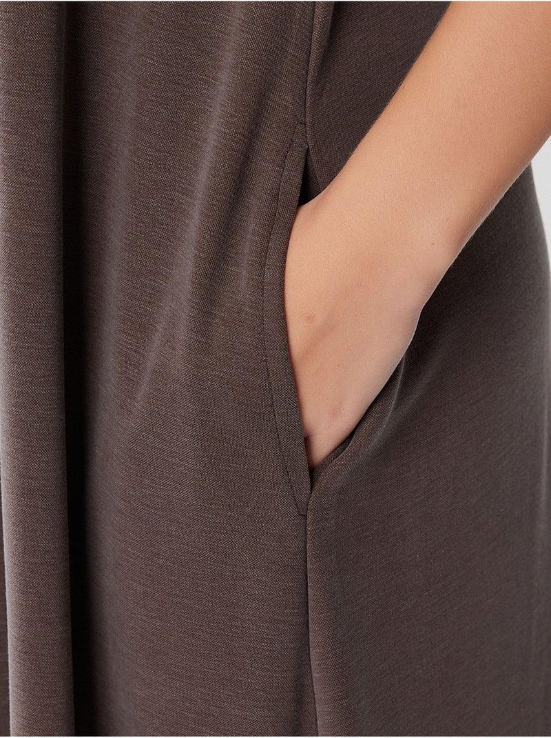 Robe midi décontractée et ample avec poches istanbul Marron chocolat - Kiabi