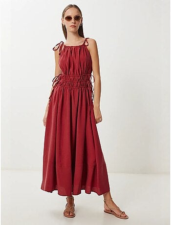 Robe midi dos nu à nouer istanbul