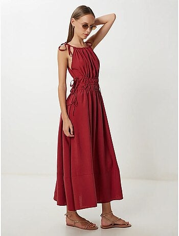 Robe midi dos nu à nouer istanbul