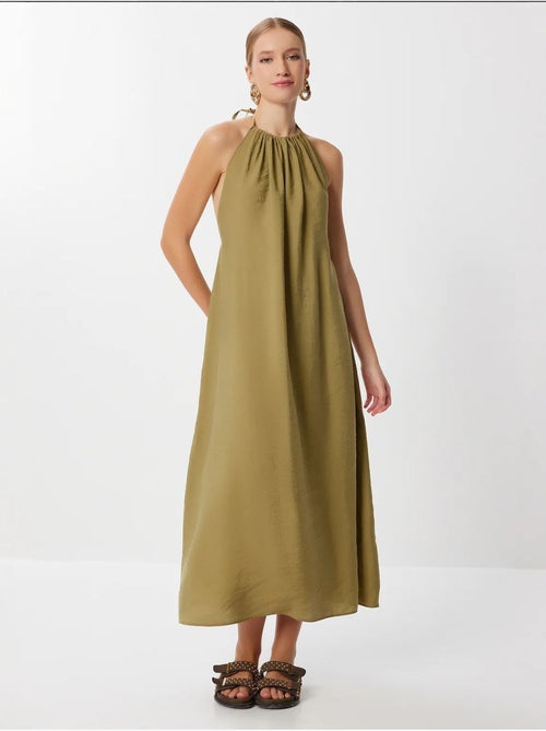 Robe midi drapée à col halter istanbul - Kiabi Robe midi drapée à col halter istanbul - Kiabi